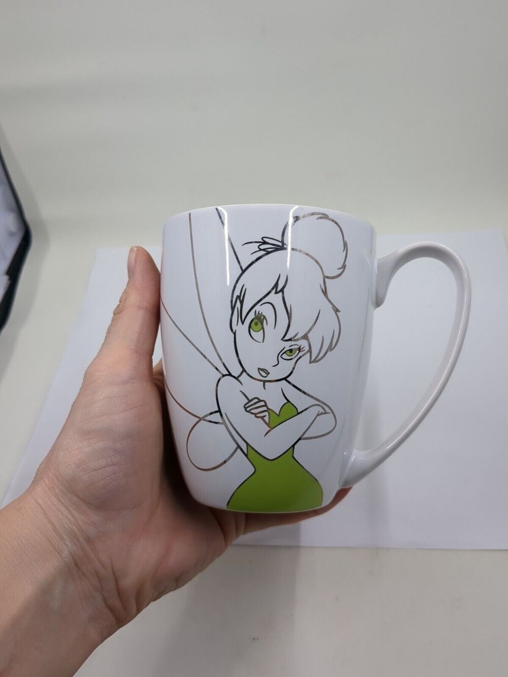 Disney Parks Tinkerbell Diamanté Rhinestones Green Peter Pan Coffee Mug Cup